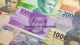  Presentation with banknotes - Slide deck consisting of collection-of-the-indonesian-rupiah background and a light blue colored foreground