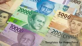  Presentation with banknotes - PPT layouts with collection-of-the-indonesian-rupiah background and a coral colored foreground