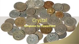  Presentation with medieval - Colorful presentation enhanced with collection-of-the-medieval-coins backdrop and a coral colored foreground