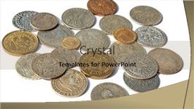  Presentation with medieval - Slide set with collection-of-the-medieval-coins background and a  colored foreground
