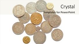  Presentation with medieval - Slides featuring collection of the medieval coins background and a lemonade colored foreground