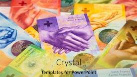  Presentation with banknotes - Colorful presentation theme enhanced with collection-of-the-new-swiss backdrop and a yellow colored foreground