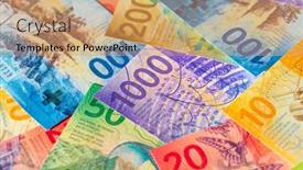  Presentation with banknotes - PPT layouts enhanced with collection-of-the-new-swiss background and a coral colored foreground