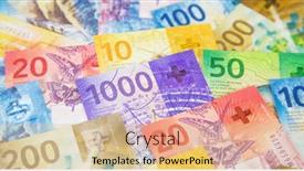  Presentation with banknotes - Cool new presentation theme with collection-of-the-new-swiss backdrop and a coral colored foreground