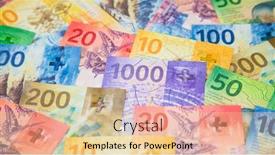  Presentation with banknotes - Cool new PPT theme with collection-of-the-new-swiss backdrop and a lemonade colored foreground