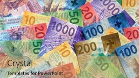  Presentation with banknotes - Theme consisting of collection-of-the-new-swiss background and a yellow colored foreground