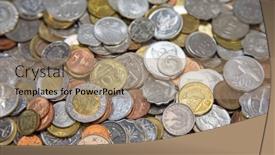  Presentation with old - Slides having collection-of-the-old-circulated background and a coral colored foreground