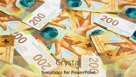  Presentation with world bank - Audience pleasing theme consisting of collection-of-the-swiss-1000 backdrop and a blonde colored foreground