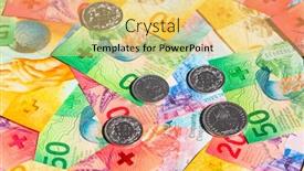  Presentation with release - Slide set enhanced with collection of the swiss banknotes new release issued in 2017-2019 background and a yellow colored foreground