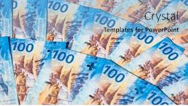  Presentation with release - Presentation theme consisting of collection of the swiss banknotes new release issued in 2017-2019 background and a light blue colored foreground