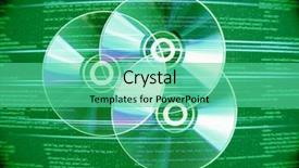  Presentation with digital instruction - PPT layouts with collection of three cd discs background and a  colored foreground