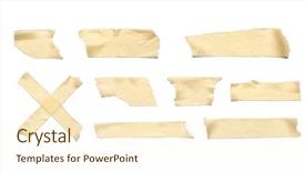  Presentation with tape - Slides with collection of various adhesive tape background and a cream colored foreground