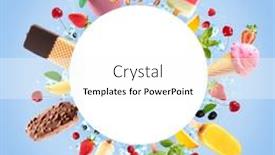  Presentation with lolly - Slide set with collection-of-various-delicious-ice background and a cool aqua colored foreground