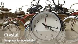  Presentation with vintage clock - Presentation design consisting of collection of vintage alarm clocks background and a gray colored foreground