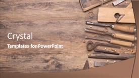  Presentation with tools - Cool new slide deck with collection-of-vintage-carpententry-tools backdrop and a coral colored foreground