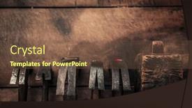  Presentation with craftsmanship - Presentation theme with collection-of-vintage-woodworking-tools background and a tawny brown colored foreground