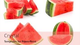  Presentation with cut - Presentation with collection-of-whole-and-cut background and a coral colored foreground