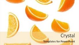  Presentation with perfect - Amazing slides having collection perfect orange slices isolated backdrop and a yellow colored foreground