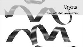  Presentation with white dna black - Audience pleasing slide set consisting of collection set of black ribbon backdrop and a light gray colored foreground