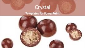  Presentation with white chocolate - Beautiful PPT theme featuring collection set of chocolate candy backdrop and a coral colored foreground