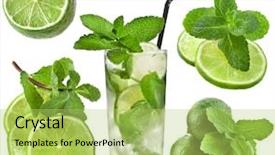  Presentation with mint - Audience pleasing presentation consisting of collection set of cocktail mojito backdrop and a yellow colored foreground