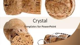  Presentation with cork - PPT theme consisting of collection set of cork-stopper background and a lemonade colored foreground