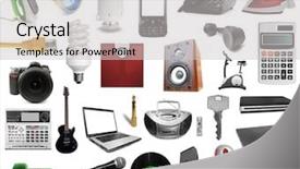  Presentation with technology - Presentation with collection technology on the white background and a light gray colored foreground