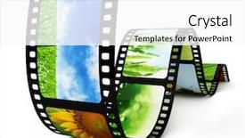  Presentation with robot design images - Beautiful PPT layouts featuring streaming video - filmstrip with images backdrop and a white colored foreground