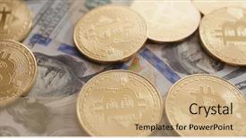  Presentation with bitcoin - Beautiful slides featuring collections revenues - bitcoin and usd backdrop and a coral colored foreground