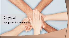  Presentation with women - Slide set featuring collective - closeup of multiethnic men background and a lemonade colored foreground