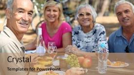  Presentation with collective - Slide deck consisting of collective - family eating picnic background and a coral colored foreground