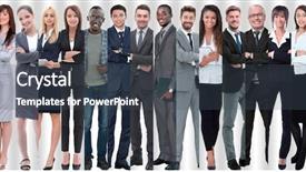  Presentation with collective - Beautiful PPT theme featuring collective - panoramic collage of a large backdrop and a dark gray colored foreground