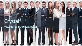  Presentation with groups - Beautiful theme featuring collective - panoramic collage of groups backdrop and a  colored foreground