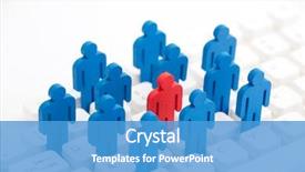  Presentation with collective - Colorful presentation design enhanced with collective - unique person in the crowd backdrop and a teal colored foreground