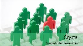  Presentation with collective - Beautiful PPT layouts featuring collective - unique person in the crowd backdrop and a ocean colored foreground