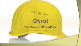  Presentation with collective - PPT theme consisting of collective bargaining - yellow industrial safety helmet icon background and a yellow colored foreground