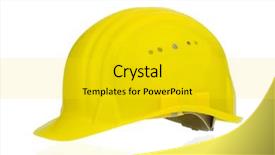  Presentation with occupational - Colorful PPT layouts enhanced with collective bargaining - yellow industrial safety helmet icon backdrop and a yellow colored foreground