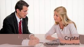  Presentation with contract conferences - Theme having collective bargaining - young woman signing a contract background and a coral colored foreground