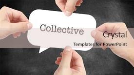  Presentation with collective - Beautiful PPT theme featuring collective written on a speechbubble backdrop and a  colored foreground