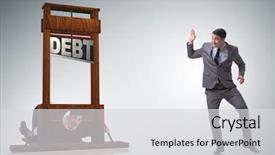  Presentation with loan - Theme having collector cash - businessman in debt and loan background and a light gray colored foreground