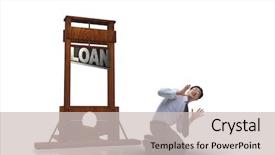  Presentation with loan - Presentation theme featuring collector cash - businessman in debt and loan background and a soft green colored foreground