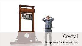  Presentation with loan - Presentation theme enhanced with collector cash - businessman in debt and loan background and a light gray colored foreground