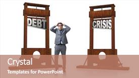  Presentation with cash - Slides with collector cash - businessman in heavy debt business background and a coral colored foreground