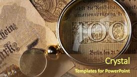  Presentation with cash - Colorful PPT theme enhanced with collector cash - close-up of an old banknote backdrop and a  colored foreground