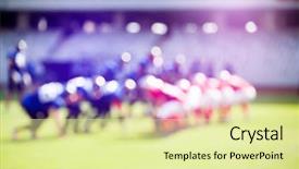  Presentation with football game security - Presentation theme consisting of fall college - american football game background and a blonde colored foreground