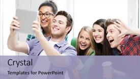  Presentation with technology education - Beautiful PPT theme featuring fun college - education and technology concept backdrop and a light blue colored foreground