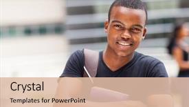  Presentation with university - Amazing theme having college - happy male african university student backdrop and a lemonade colored foreground