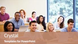  Presentation with college students - Colorful presentation theme enhanced with college - students using laptops and digital backdrop and a coral colored foreground