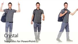  Presentation with backpack - Cool new theme with college abroad - collage of student with backpack backdrop and a cream colored foreground