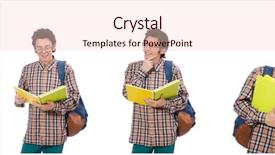  Presentation with books - Presentation theme with college abroad - student with books isolated background and a  colored foreground